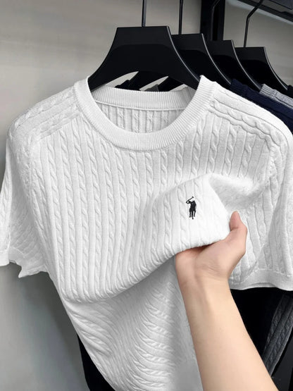 Haut en maille fine manches courtes