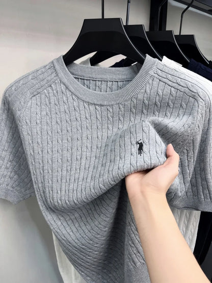 Haut en maille fine manches courtes